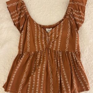 Japna Rust Patterned Blouse